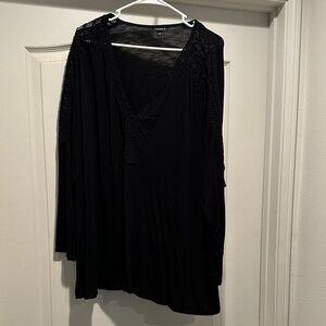 Torrid Black Lace Detail Blouse